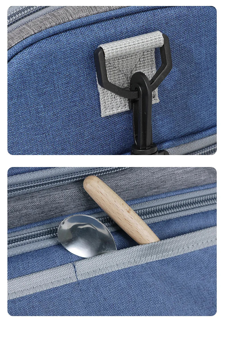 Oxford Large Capacity Cooler Bag Waterproof Zipper Thermal