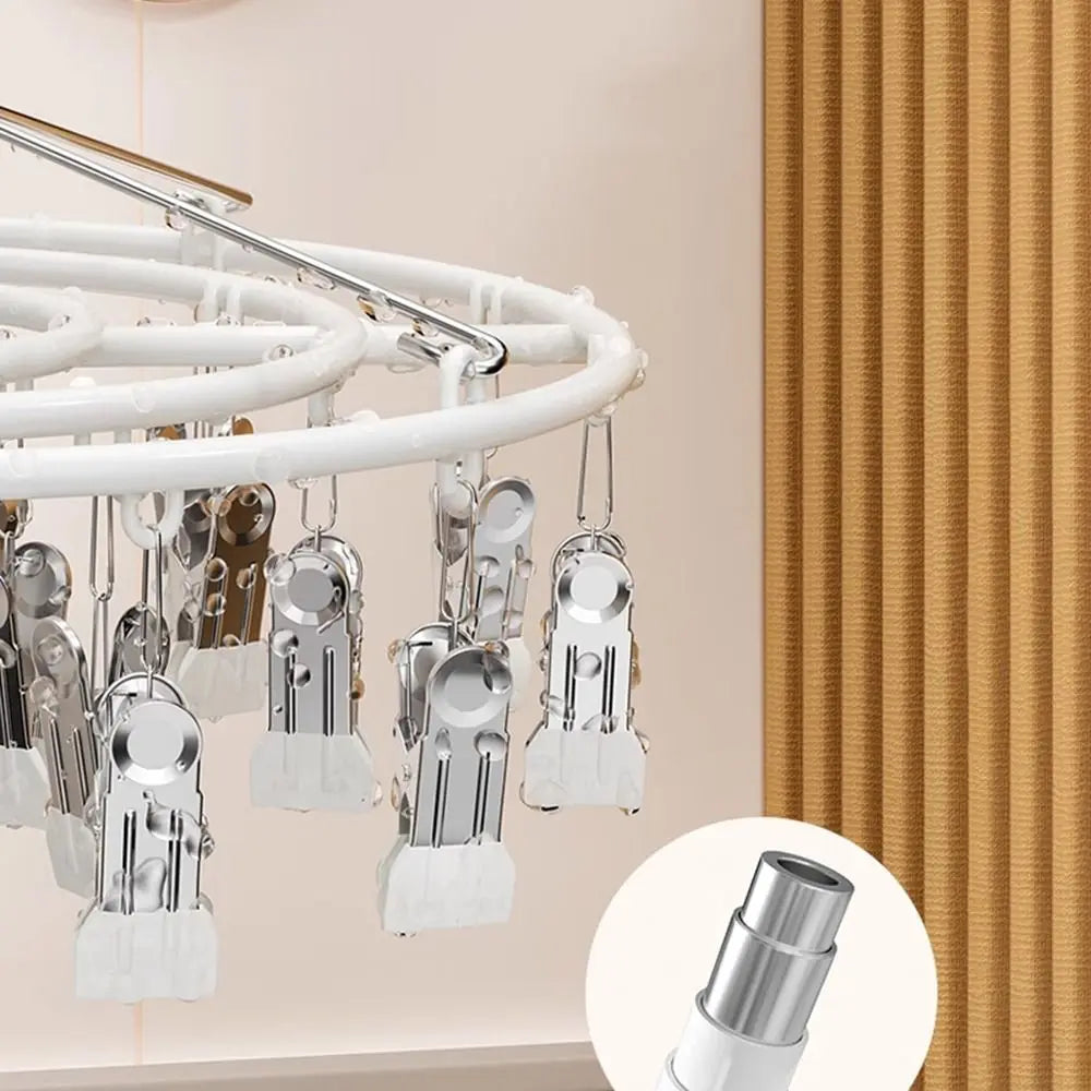 Stainless Steel Clothes Drying Rack Non-Slip 18/24 Clips