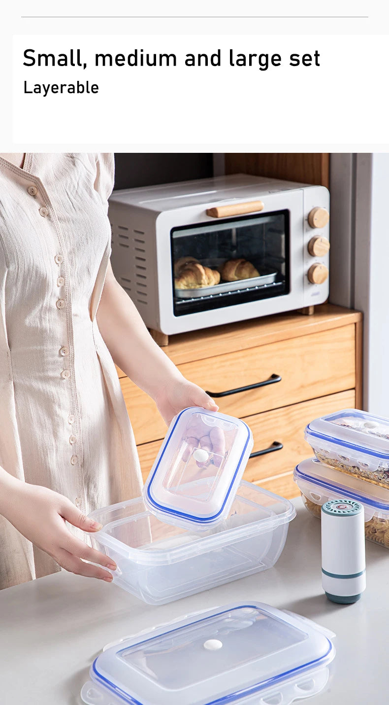 Vacuum Food Storage Box Transparent Storage Container Fridge