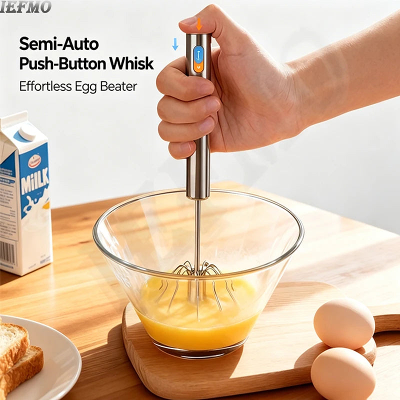 Stainless Steel Semi-Automatic Egg Beater Whipping Cream