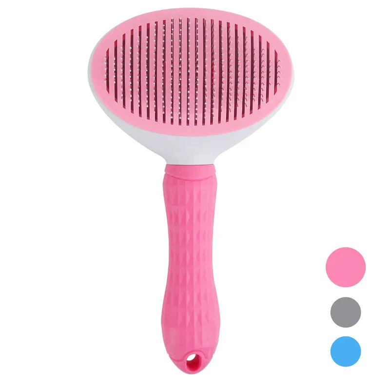 Automatic One-Click Pet Hair Removal Comb Slicker Brush