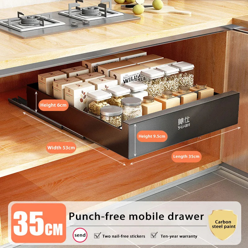 Under-Sink Cabinet Drawer Slide Pull-Out Draining Shelf