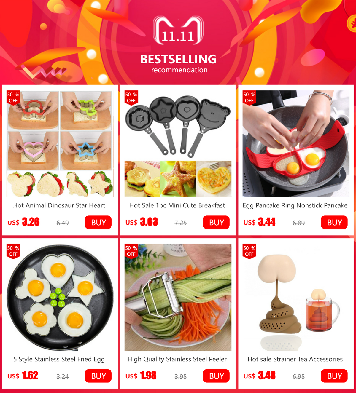 Style Stainless Steel Fried Egg Pancake Shaper Rings