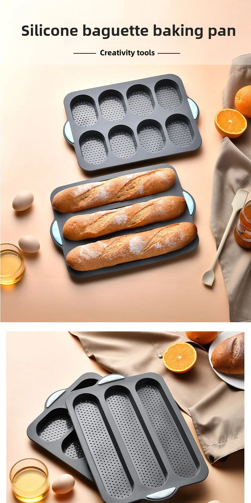 Silicone Baking Mold & Grid Nonstick Loaf Pan