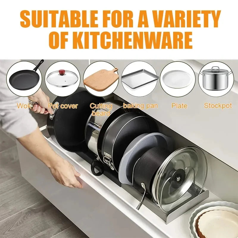 Expandable Stainless Steel Storage Rack Cabinet Holder Pan