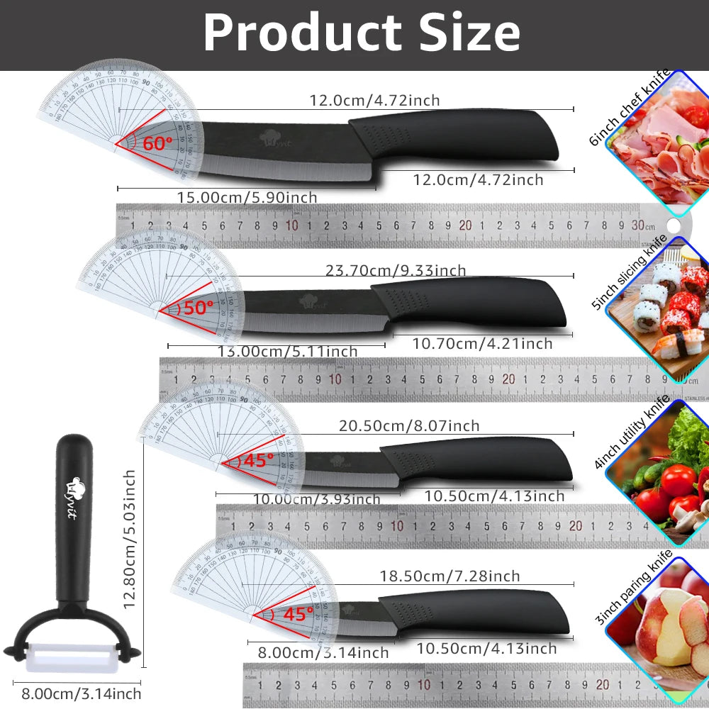 Ceramic Knives Peeler Chef Knife Paring Utility Slicing