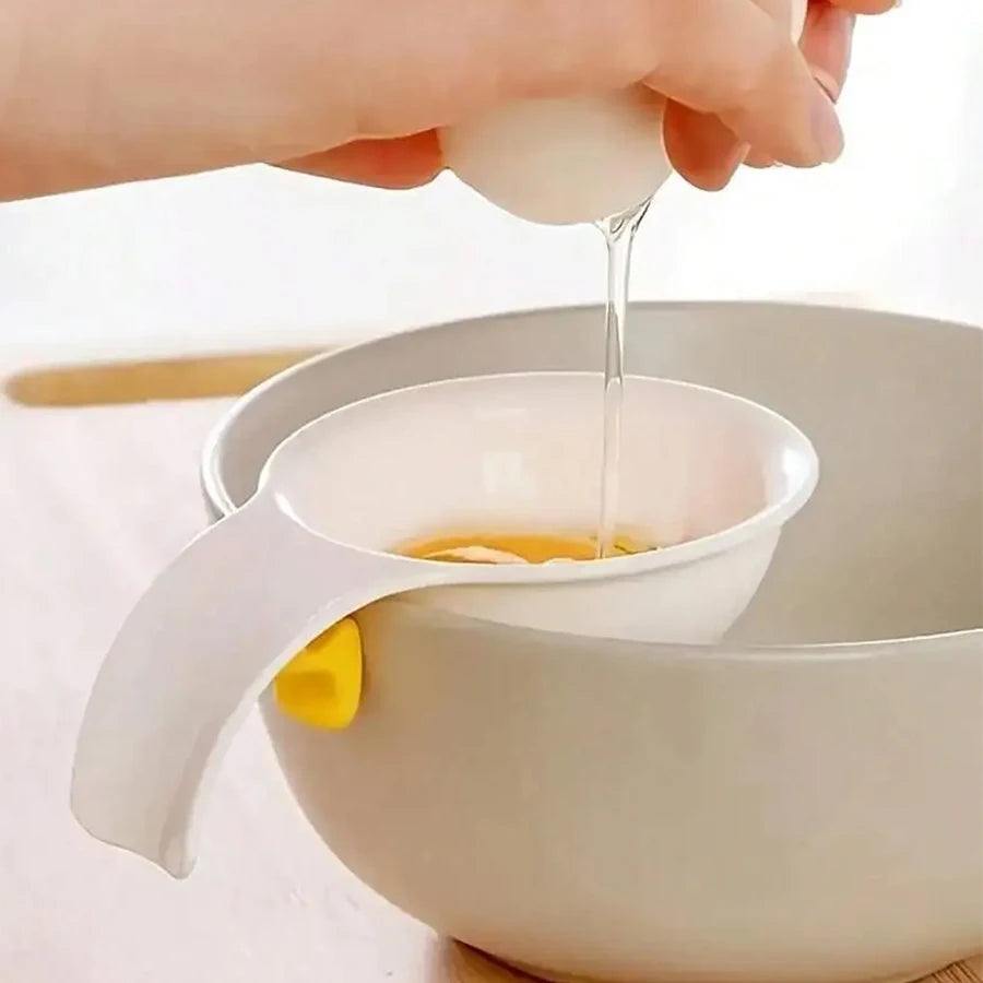 1pc Egg Yolk Separator Divider Rack White Plastic