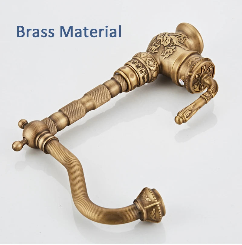 Faucet Vintage Antique Cold Rotating Bathroom Sink Carved