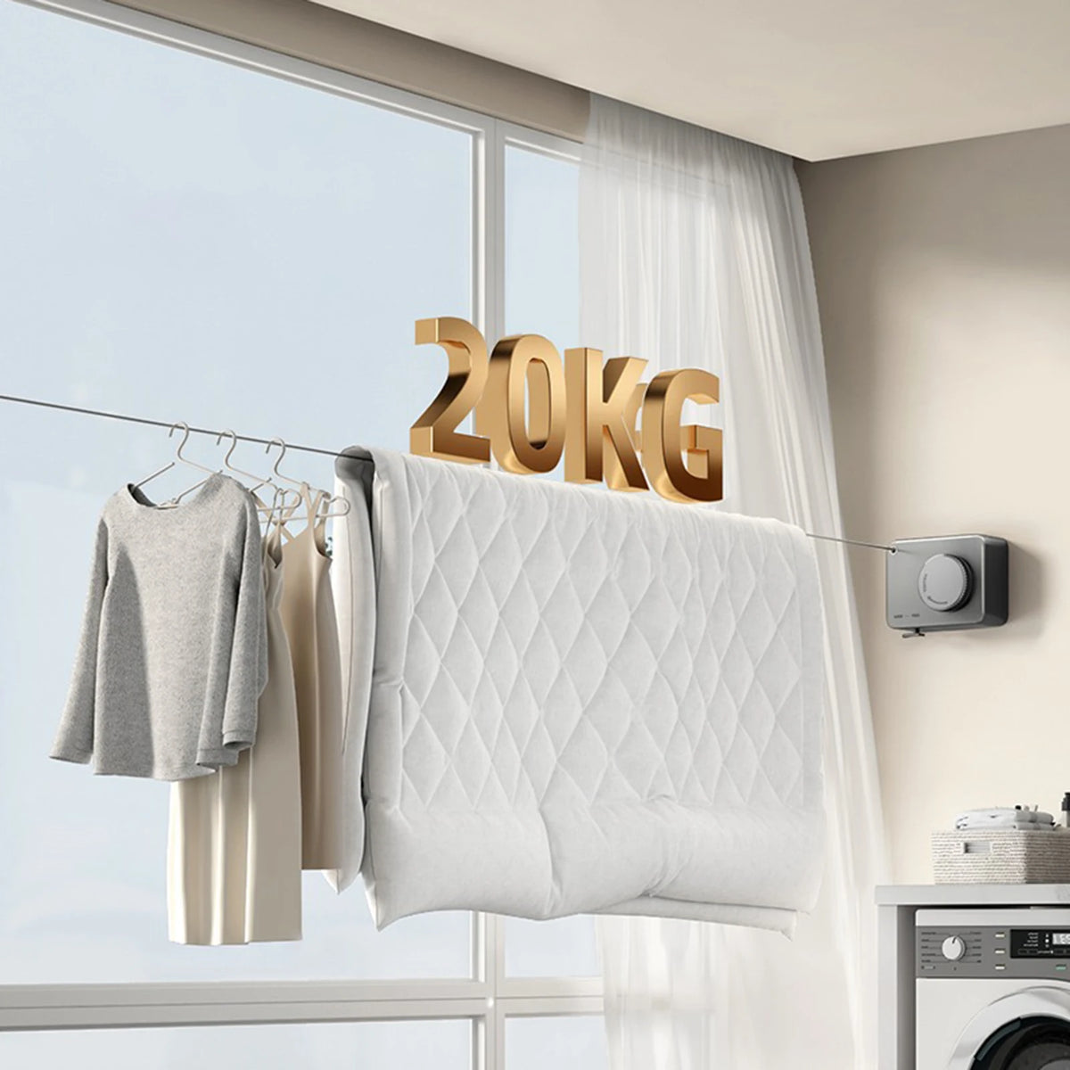 Invisible Clothesline Retractable Drying Rack Stainless Steel