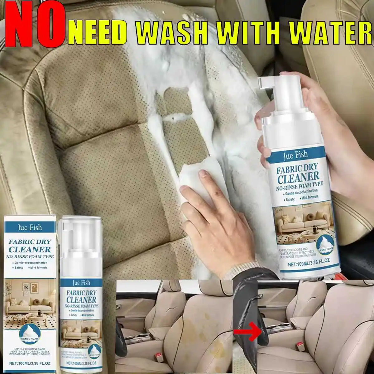 Car Seat Fabric Sofa Cleaner Stain Removal Simple