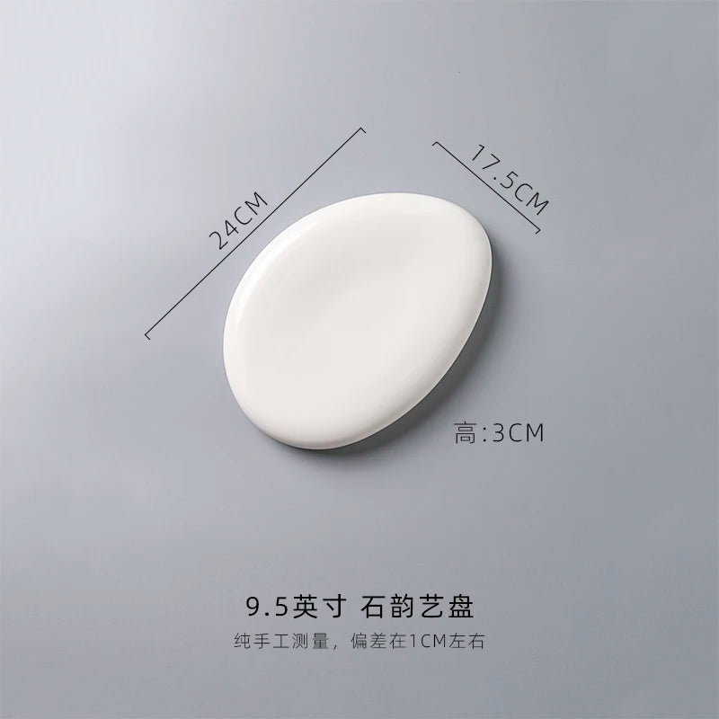 Pebble Shaped Ceramic Dining Plate Serving Plate Dessert