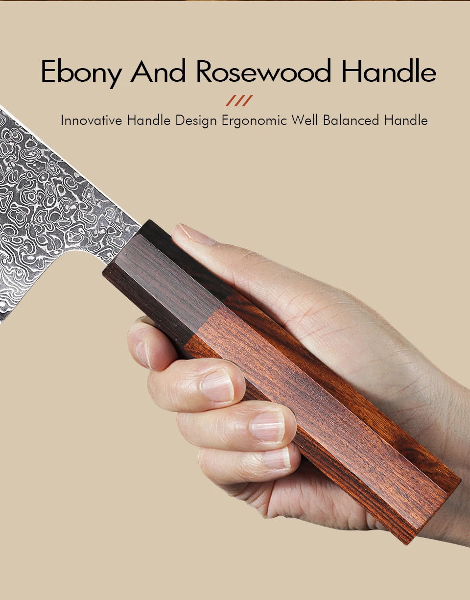 Turwho Japanese Hand Forged Honesuki Chef Knife Damascus