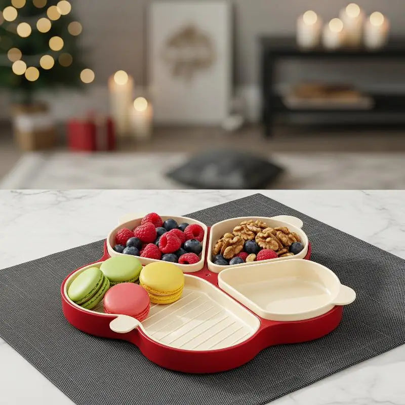 Multi Compartment Food Prep Tray Detachable Dividers Utensil