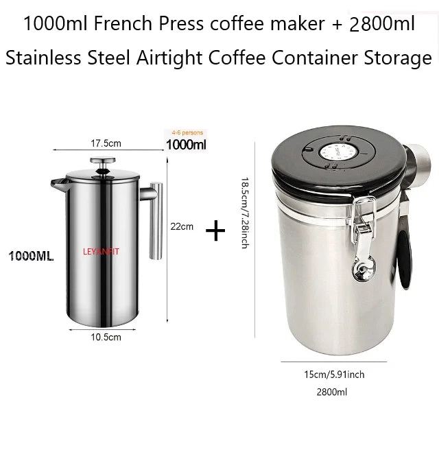 5l Coffee Maker French Press Stainless Steel Espresso
