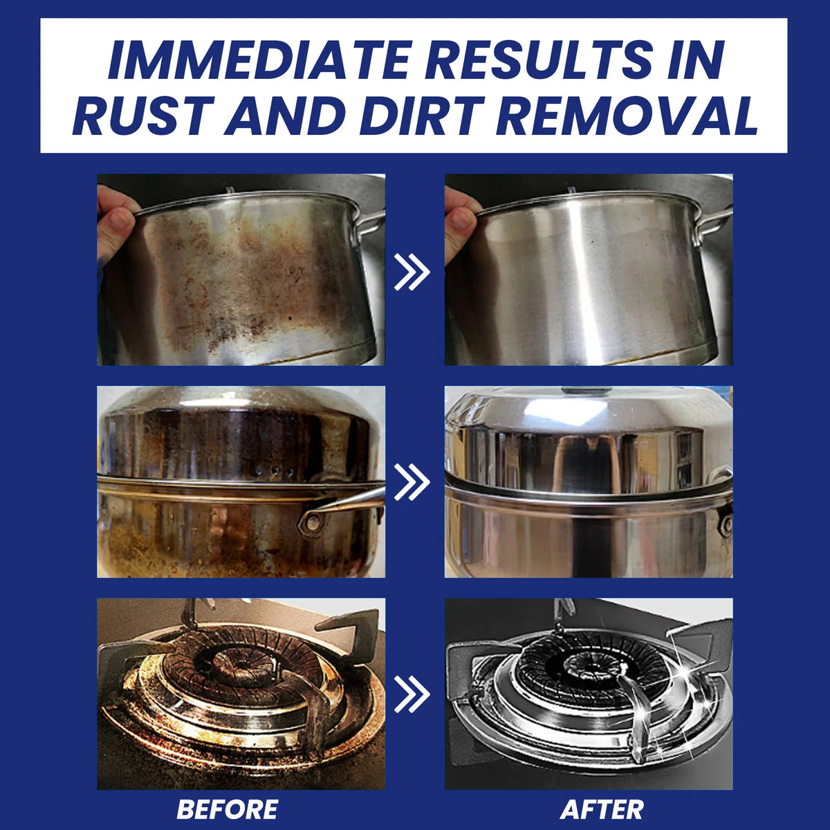 Powerful Stainless Steel Cleaner Paste Remove Burnt Black