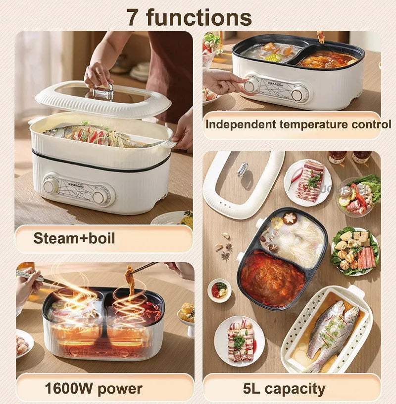 6l Double Liner Electric Pot Large Capacity Non-Stick