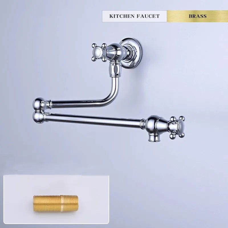 Faucet Brushed Gold Pot Filler Tap Wall Mounted
