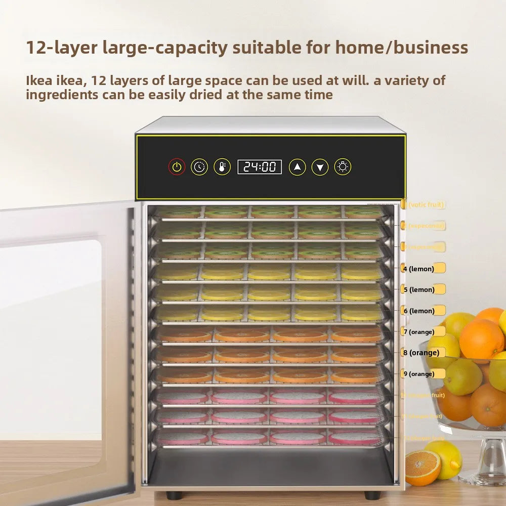 12-Tier Commercial & Food Dehydrator 750w Stainless Steel