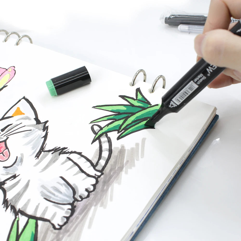 Alcohol Marker Pens - 36/60/80/168 Colors Soft Brush