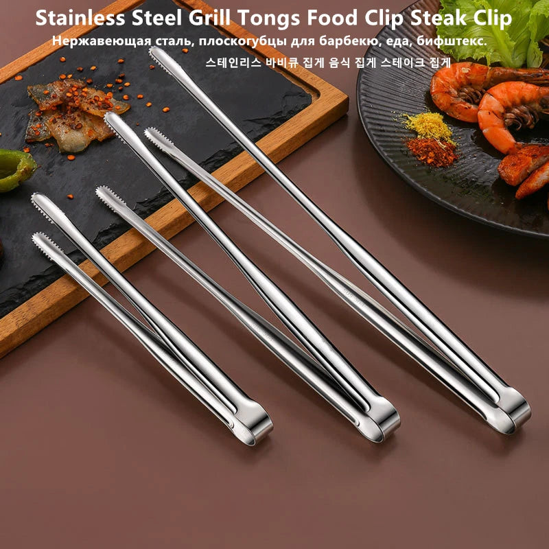 Stainless Steel Grill Tongs Food Clip Bbq Steak