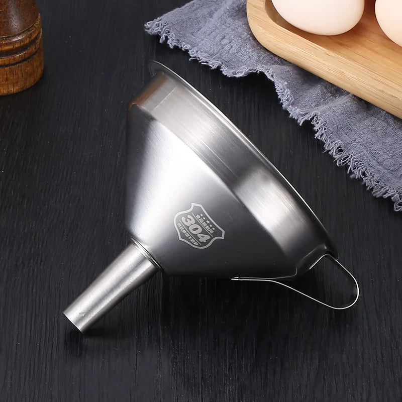304 Stainless Steel Funnel Metal Wide Mouth Funnel