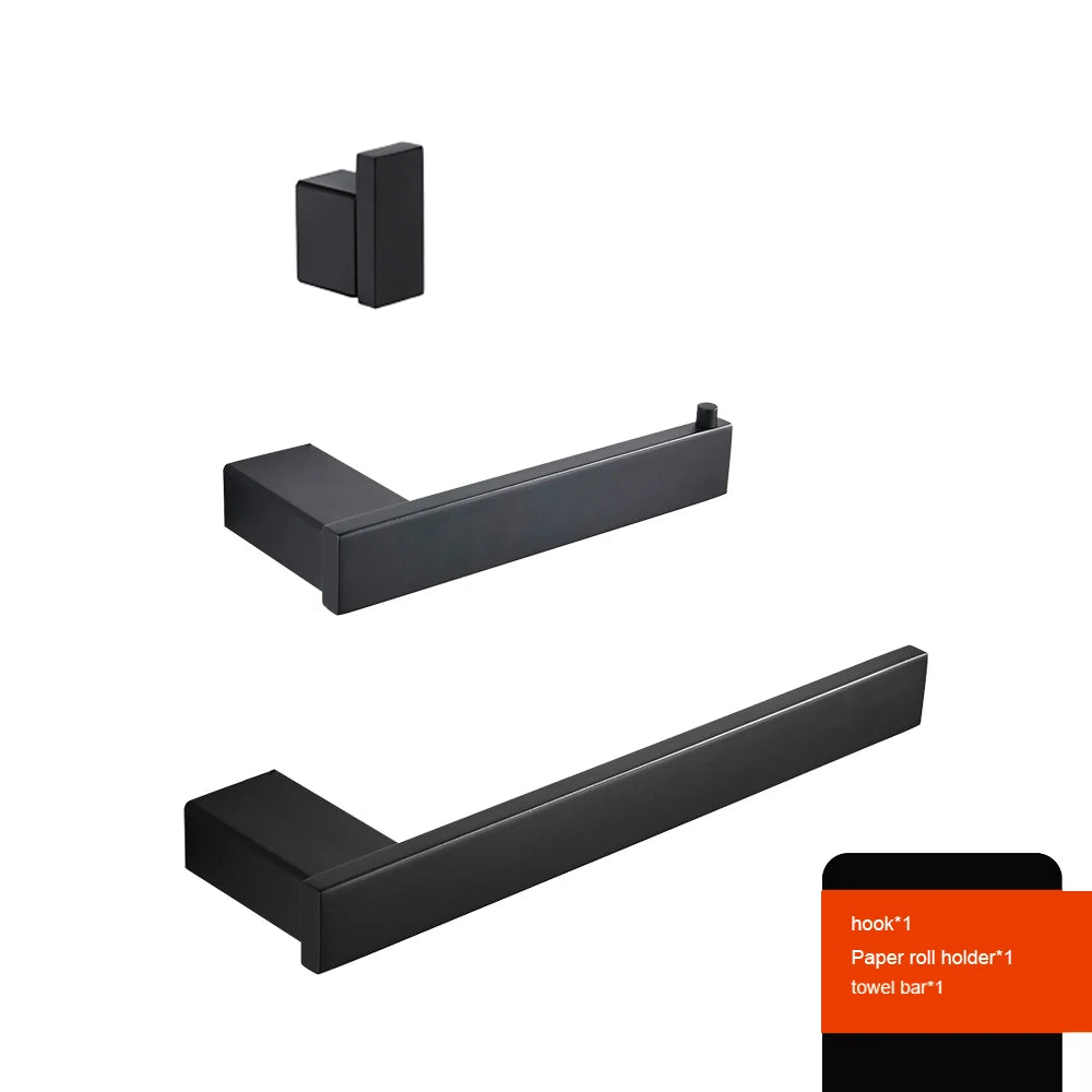 Matte Black Hook Towel Rack 304 Stainless Steel