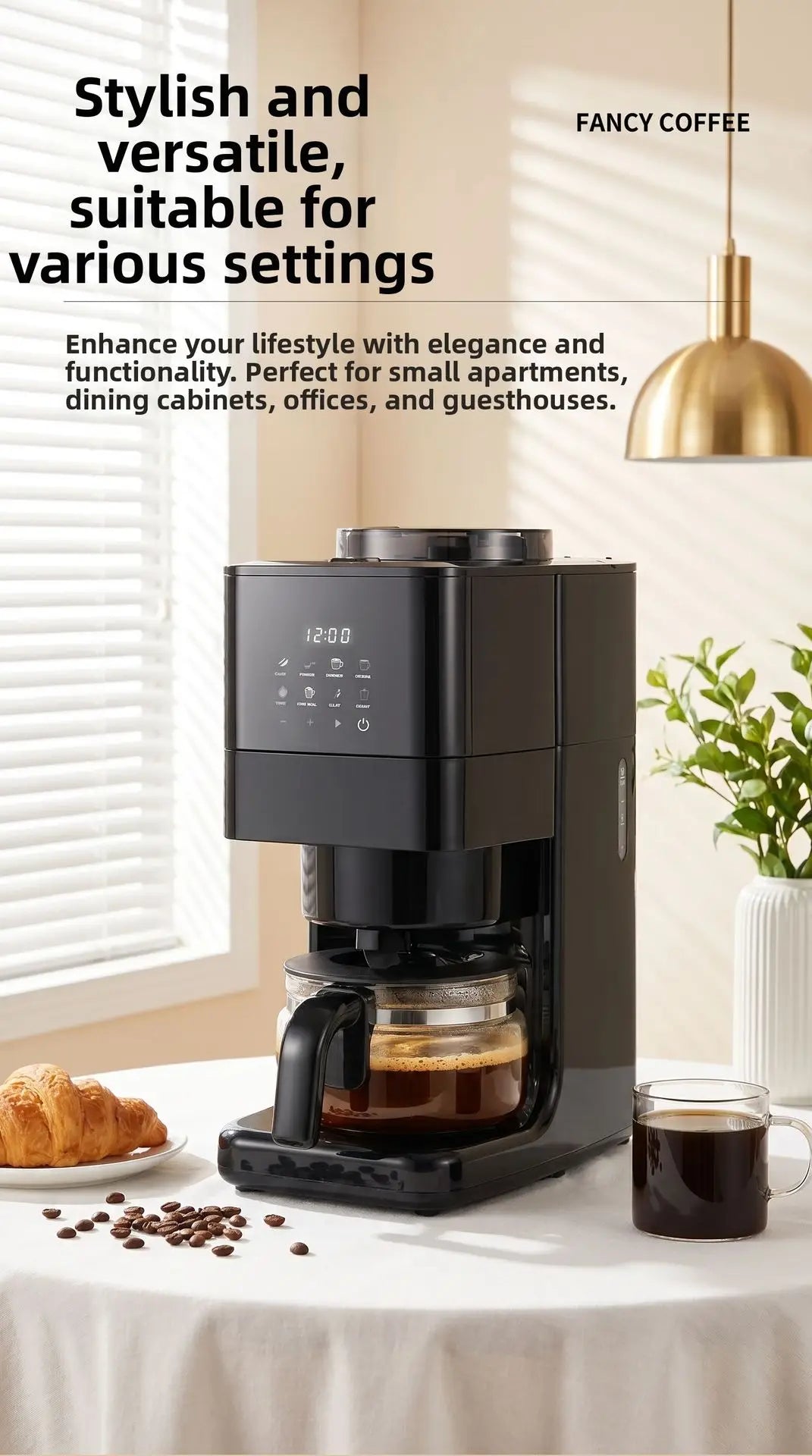 Automatic Coffee Maker Built-In Grinder & Cold Dual