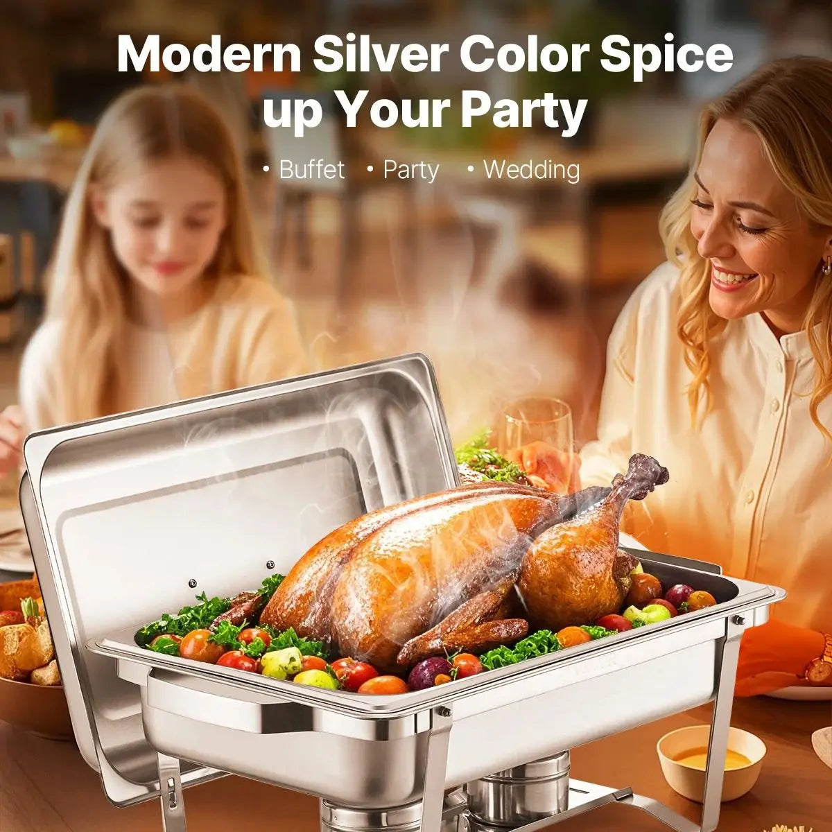 Succebuy 8qt Rectangle Chafing Dish 2/4/6 Packs W/