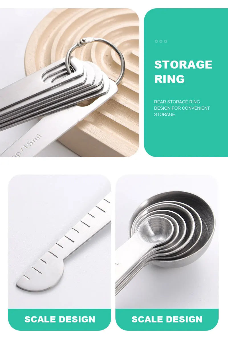 Stainless Steel Measuring Spoon 4/6/7/8 Scale Measuring Ruler