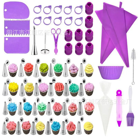 86pc Baking Pastry Bags Numbered Nozzle Piping Tip