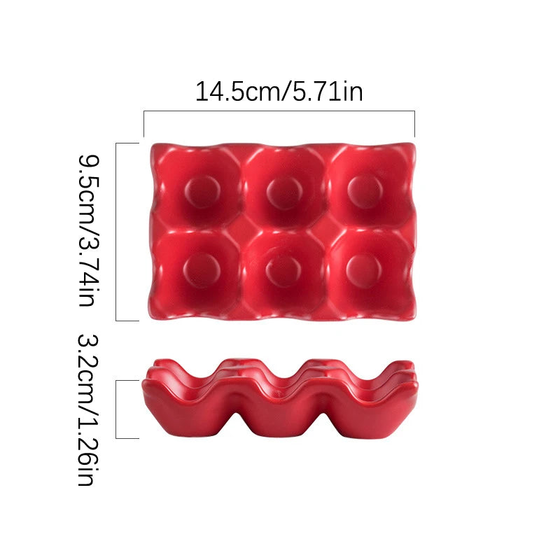 Grids Egg Holder Ceramic Anti-Slip Egg Box Refrigerator