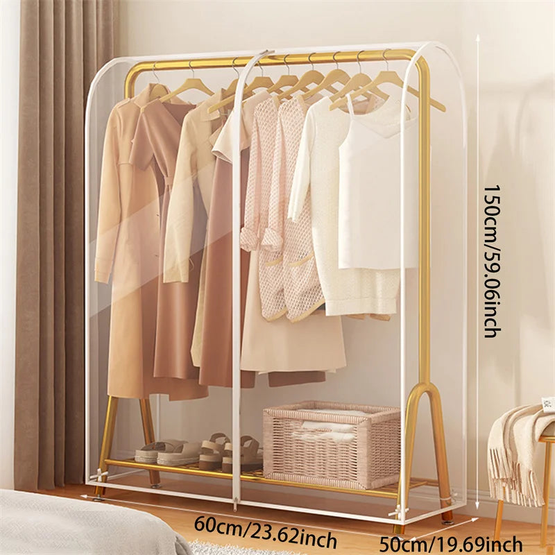 Floor Clothes Hanger Dust Cover Bedroom Drying Rack