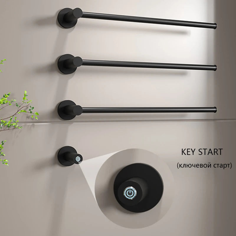 Oxg Black Bathroom Electric Bath Towel Rack Electric