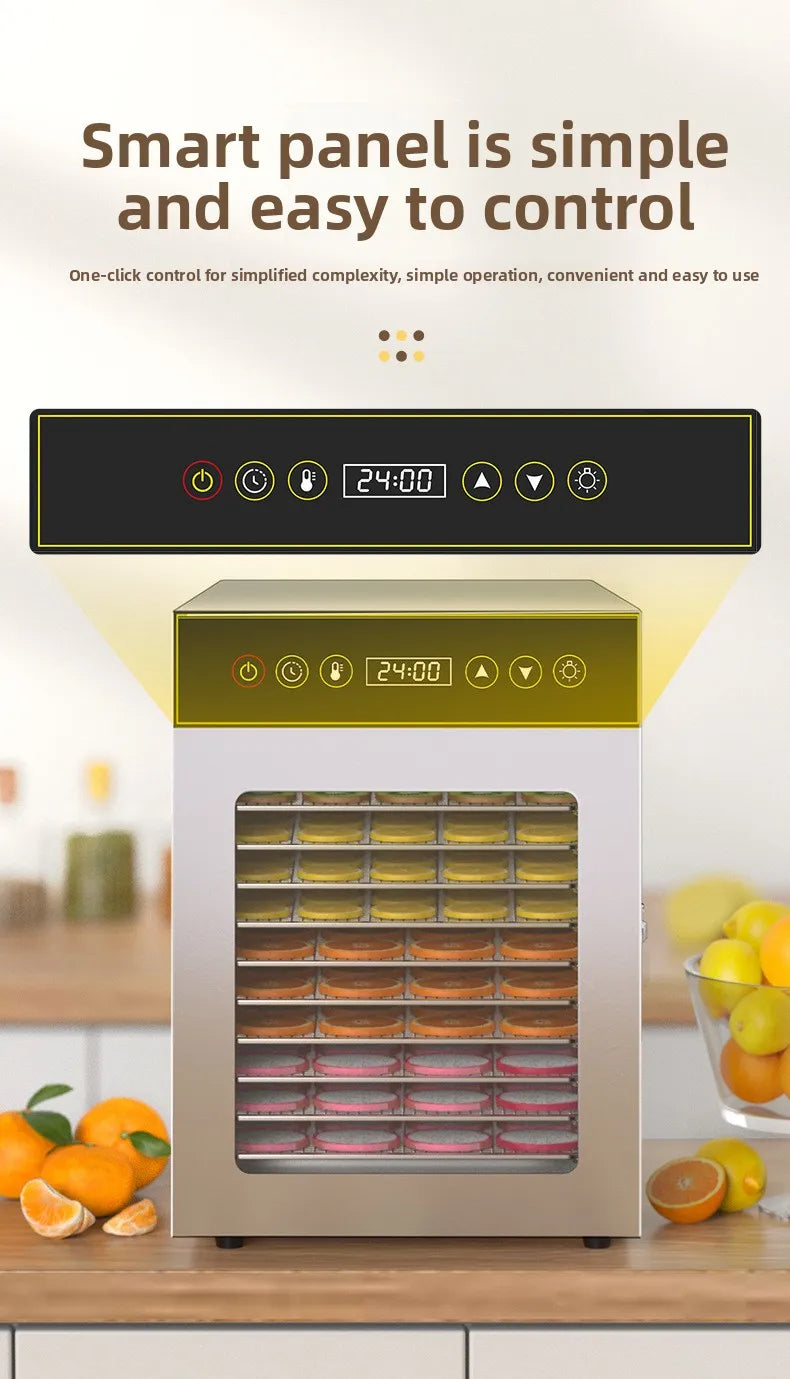 12-Tier Commercial & Food Dehydrator 750w Stainless Steel