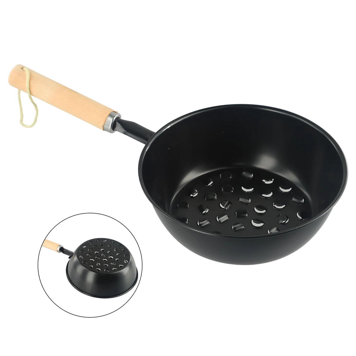 Charcoal Brazier Outdoor Camping Barbecue Brazier Wooden Handle