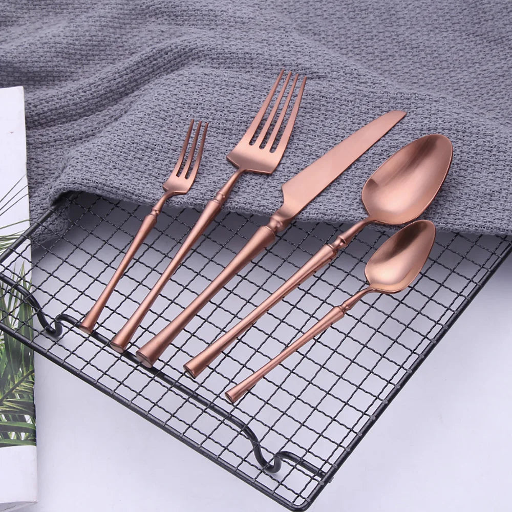 Pieces Knife Fork Spoon Gold Cutlery Complete Stainless