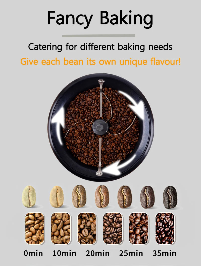 Electric Coffee Bean Roaster Temperature Control Peanut Beans