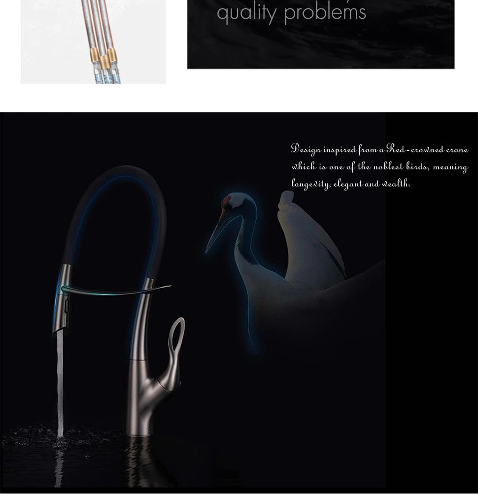 Pull Out Sensor Faucet Handle Digital Display Pull