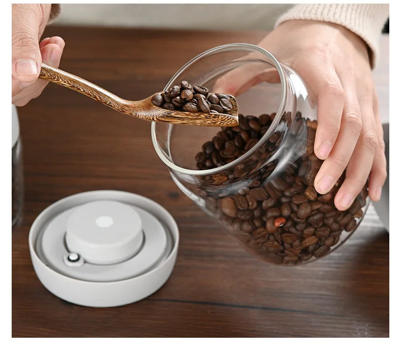 Coffee Beans Vacuum Sealed Tank Glass Sealed Jar
