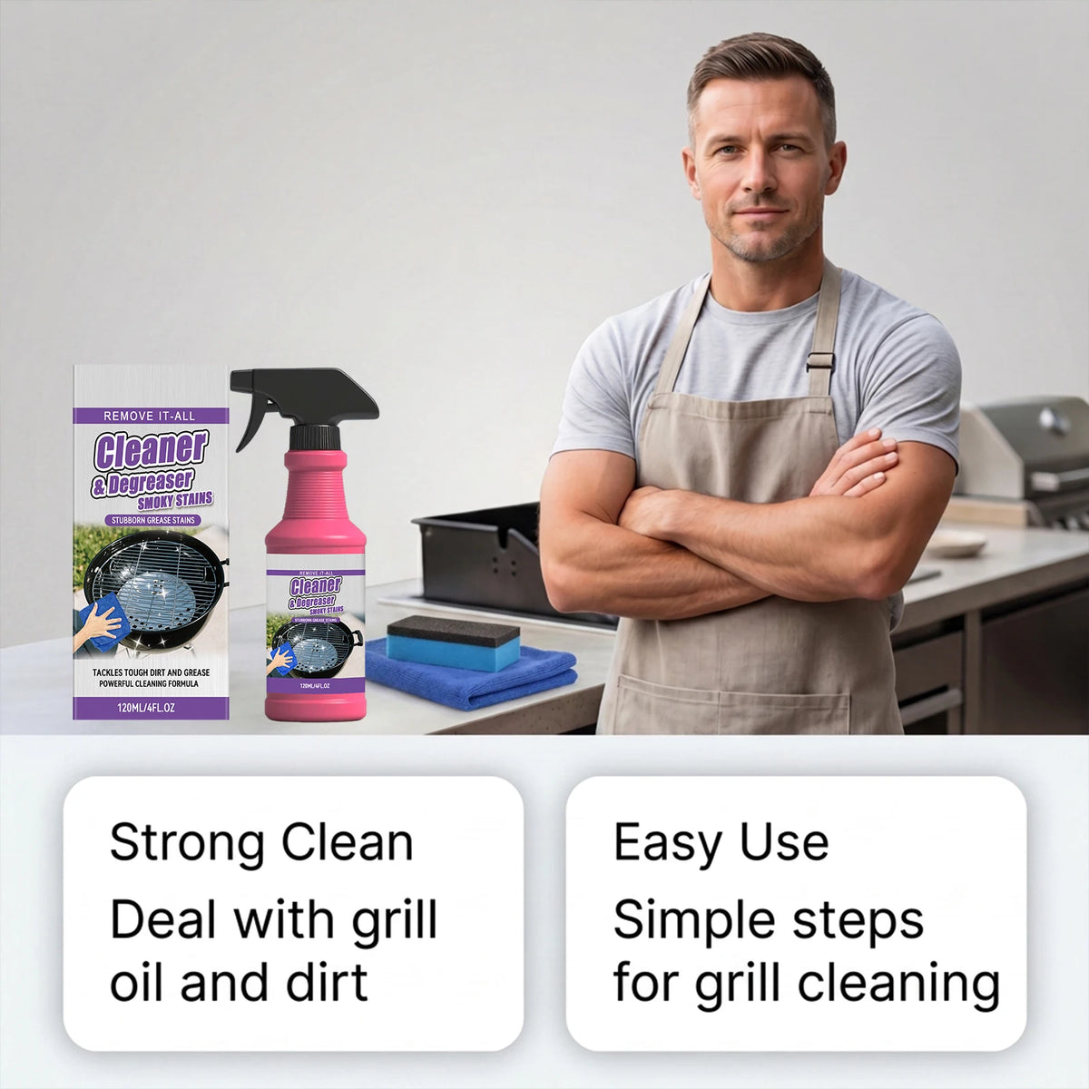 Bbq Grill Cleaner Grease Smoky Stain Remover Degreaser