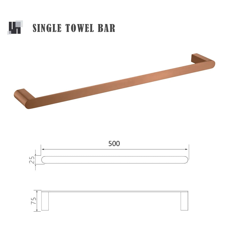 Brushed Rose Gold Storage Rack Towel Bar Tissue