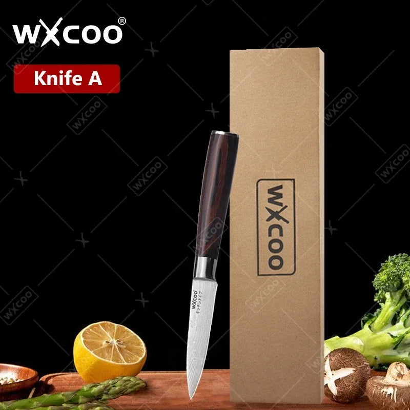 Wxcoo Damascus Pattern Chef Knife Professional Japanese Knives