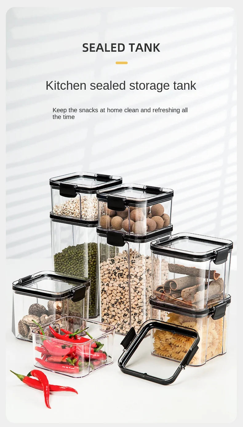 1-4pcs Sealed Jars Organizer Grain Storage Boxes Large