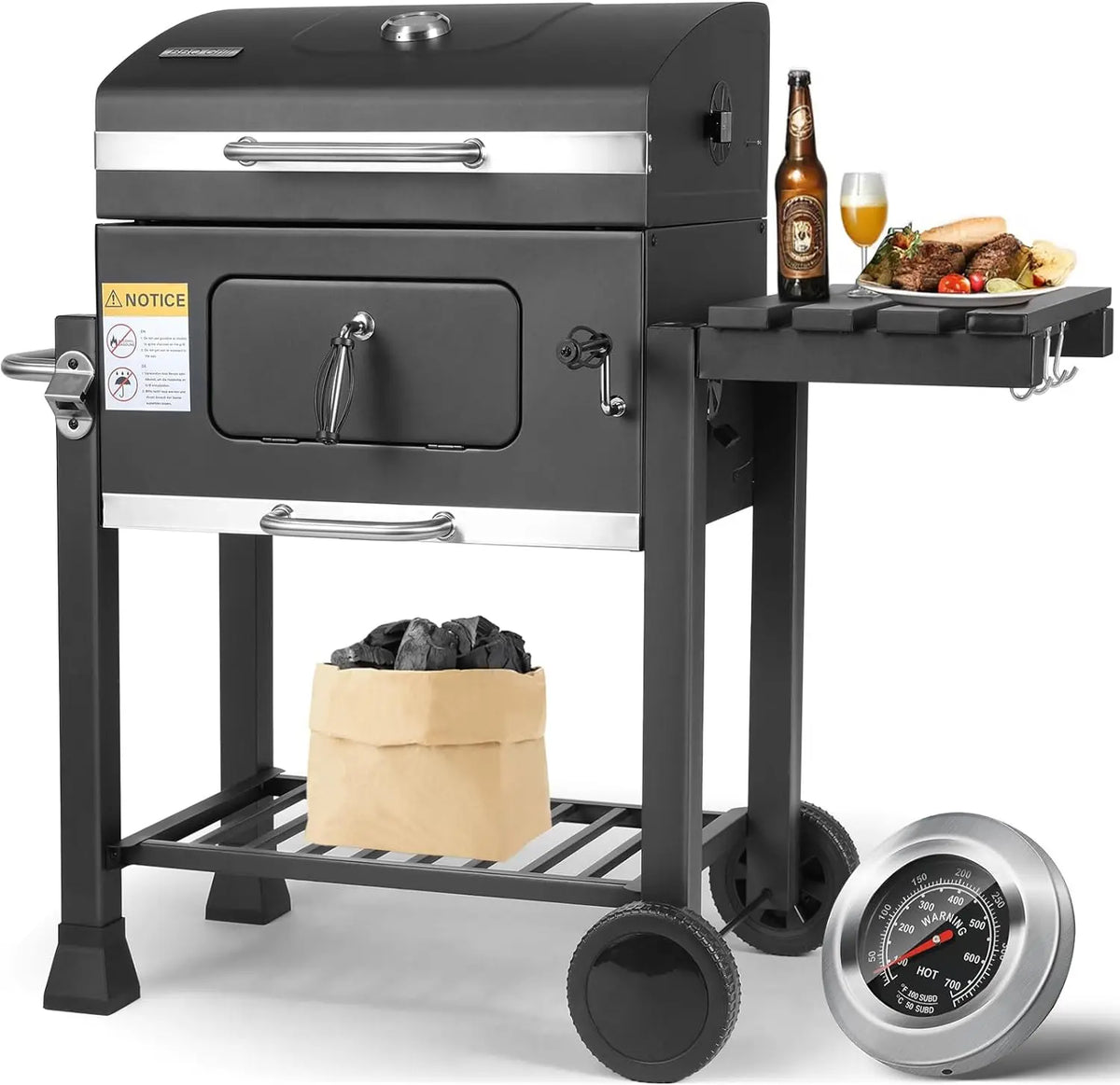 10 People Bbq Camping Charcoal Barbecue Stove Wheels
