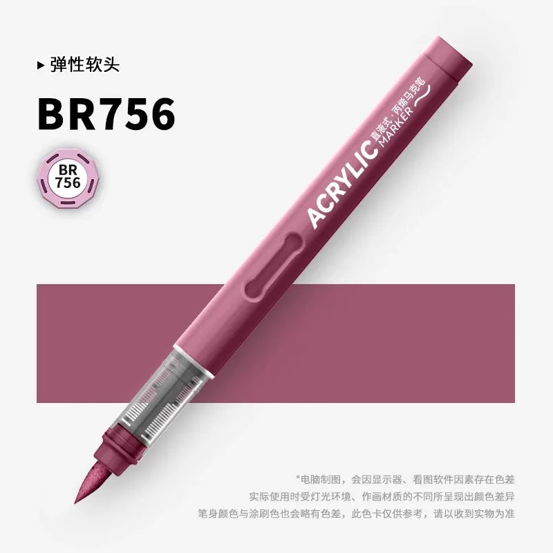 120/1 Colors Direct-Liquid Acrylic Brush Markers Pen Waterproof