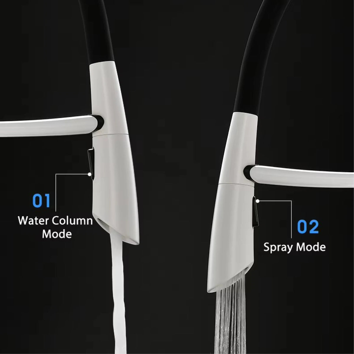 Modern Luxury Black Brass Faucet Pull-Out Magnetic Suction