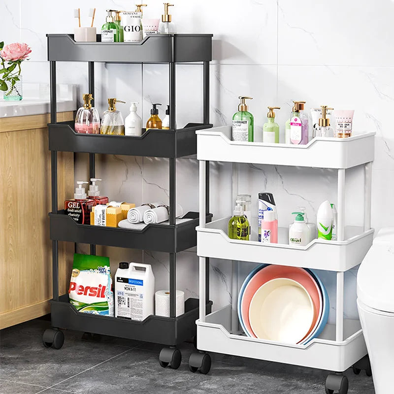 3/4 Tier Mobile Organizer Cart Wheels Rolling Cart