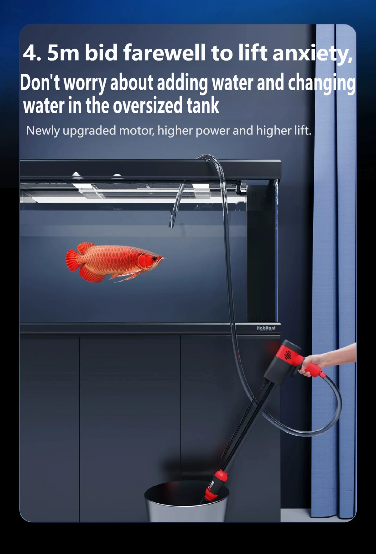 Rechargeable Electric Aquarium Water Changer Gravel Cleaning Pump