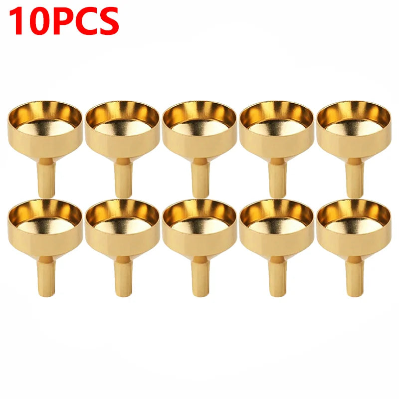 10/5/1pcs Stainless Steel Mini Funnel Detachable Filter