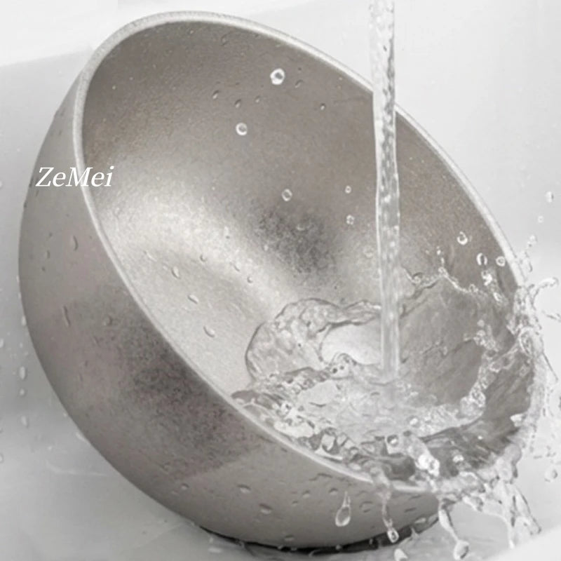 Pure Titanium Thickened Double-Wall Salad Bowl Multicolor